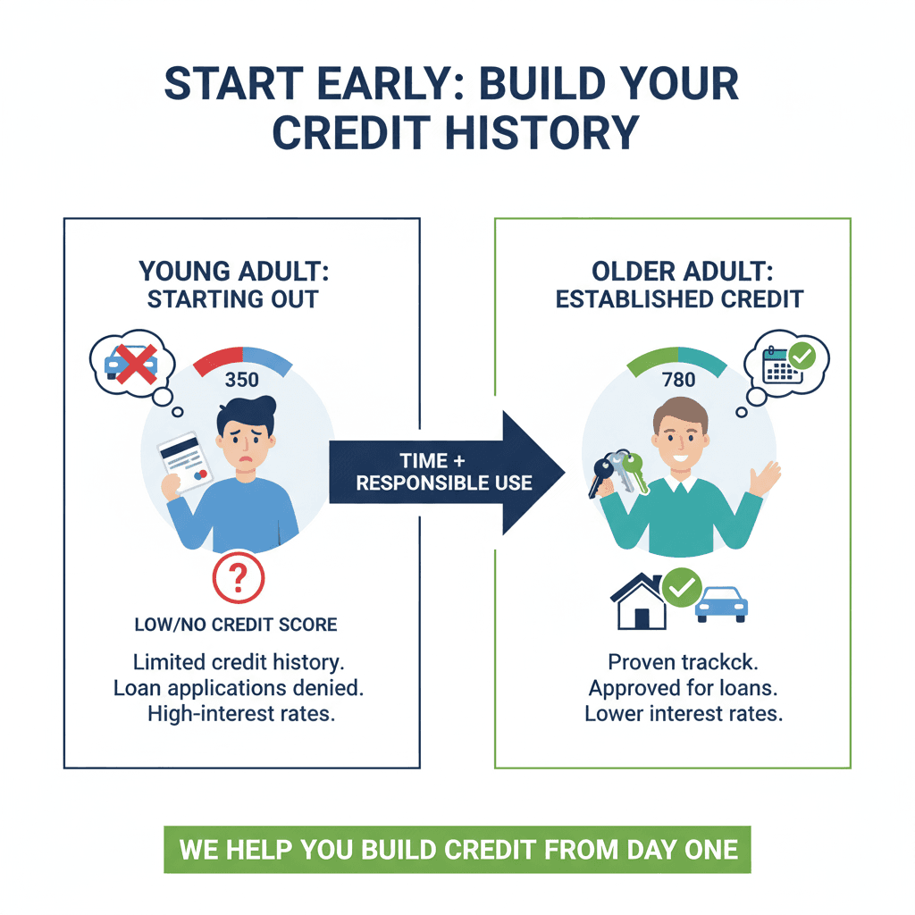 Before and after credit score improvements from students